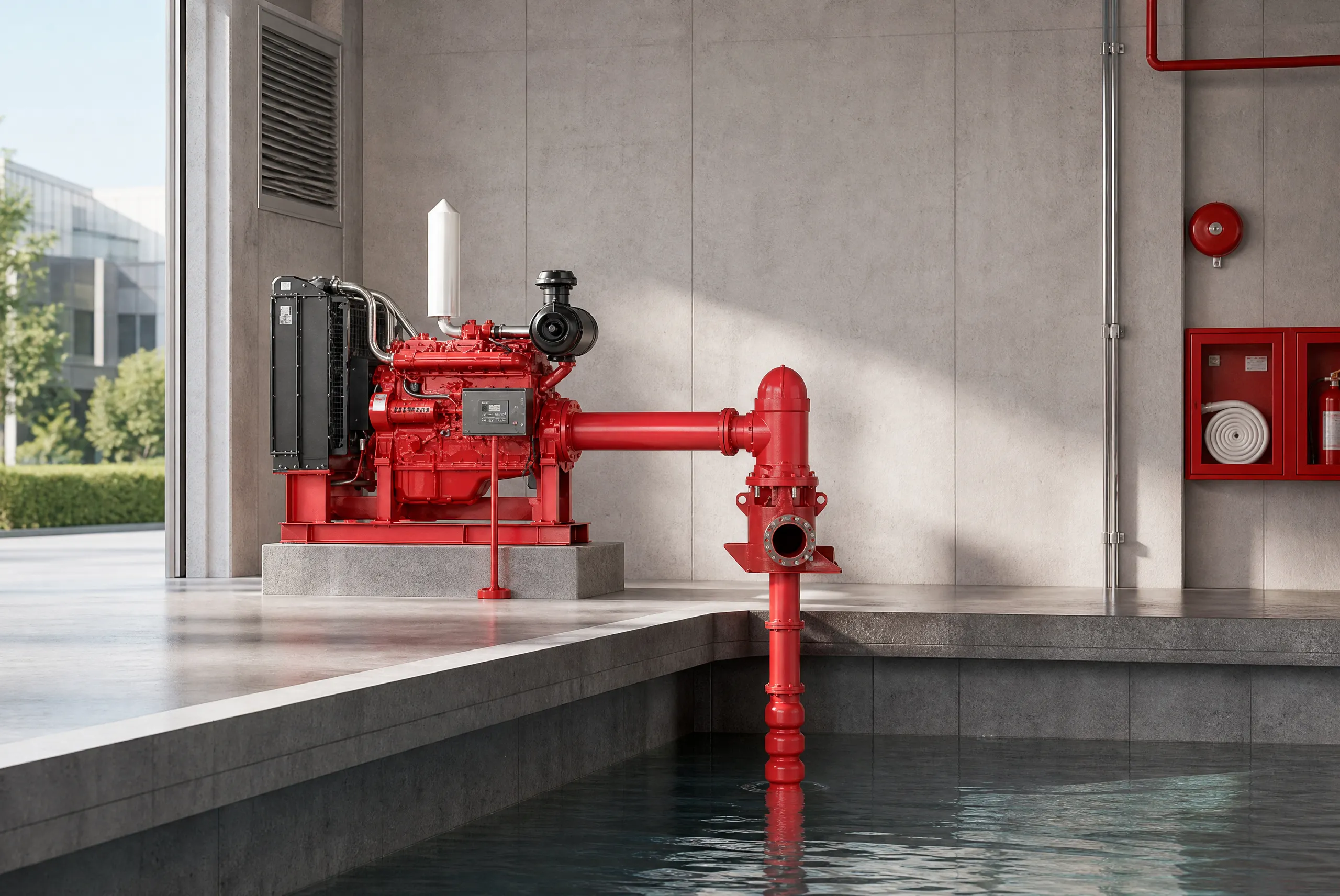 BORRAPUMP diesel fire pump route shown as a project inquiry rather than a price or approval conclusion