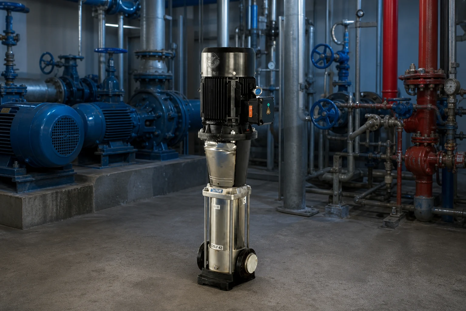 booster pump cavitation — BORRA official product with illustrative industrial background (not a real site photo)