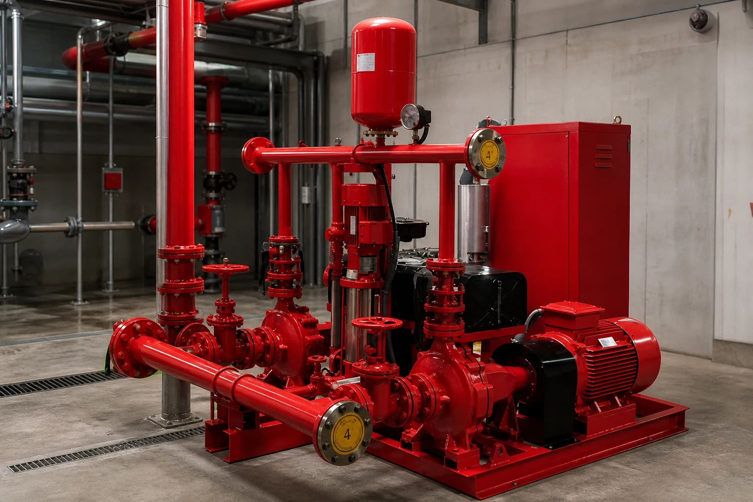 BORRAPUMP diesel fire pump shown only as a product-family visual