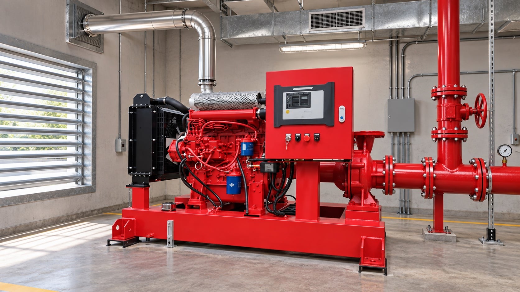 Fire Pump Room Ventilation Requirements for Diesel Engine Packages — inspection and commissioning check