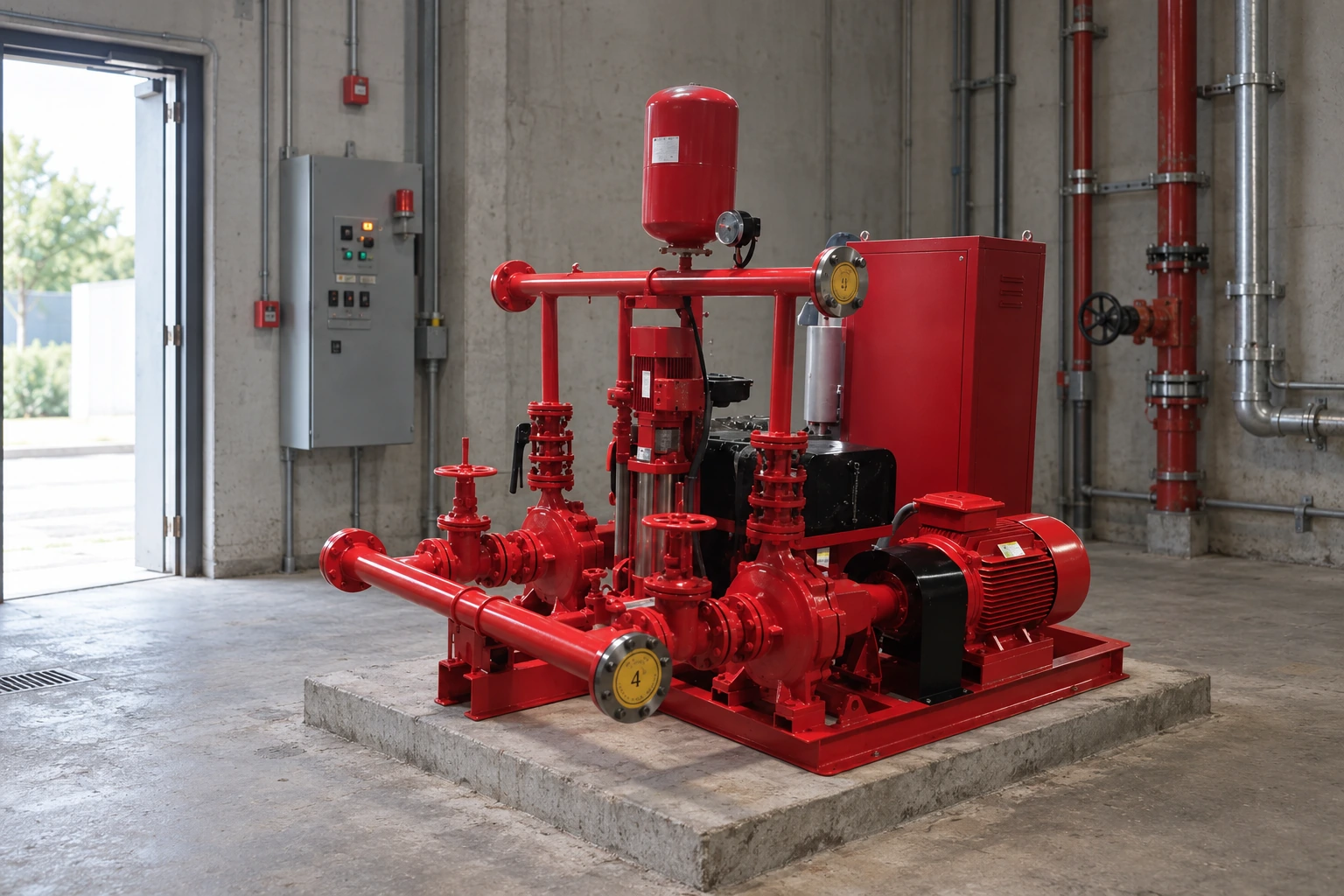 BorraPumps EDJ Integrated Fire Pump Set for Fire Fighting Systems — illustrative setting