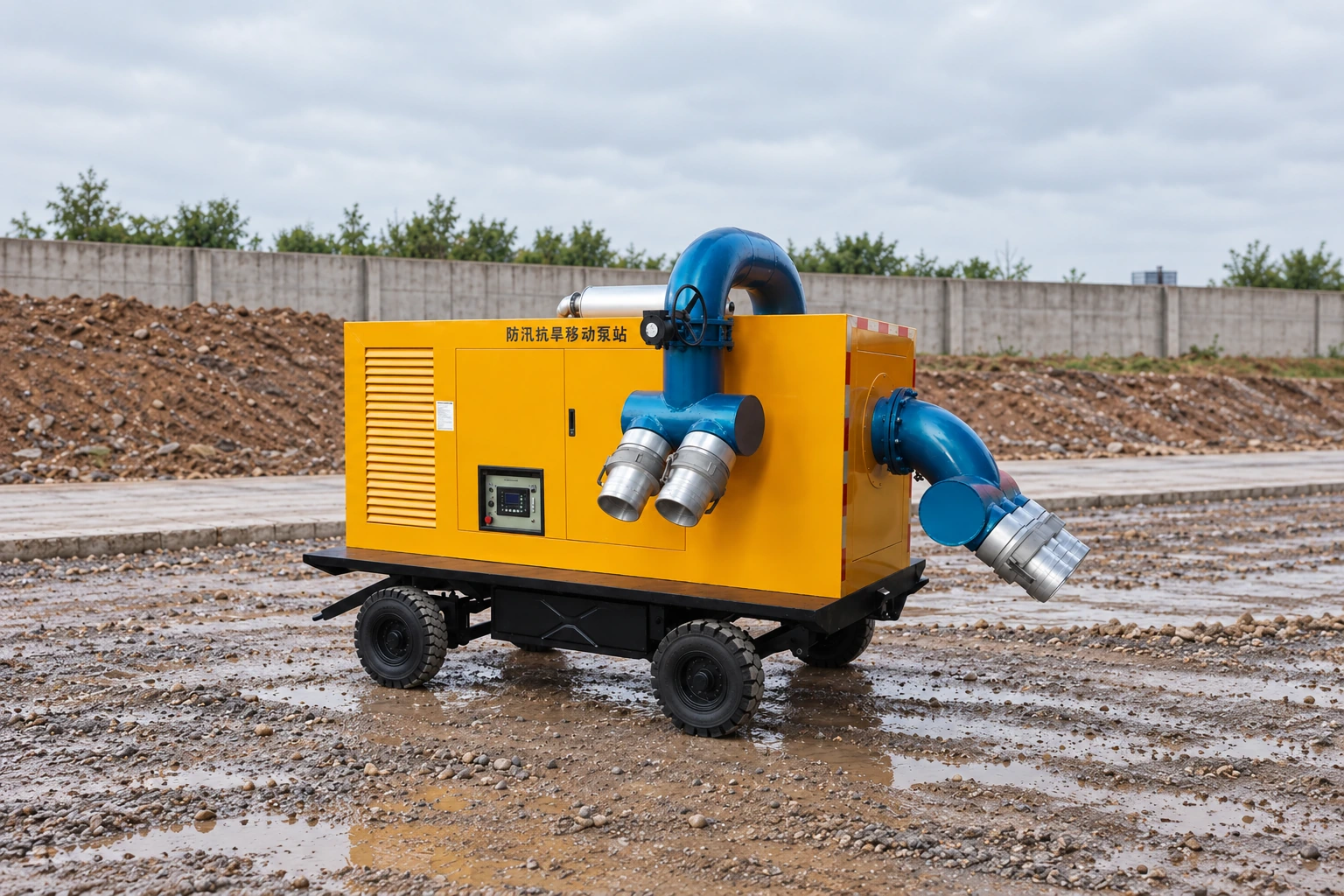 BorraPumps CHWY Mobile Diesel Engine Drain Pump — illustrative setting