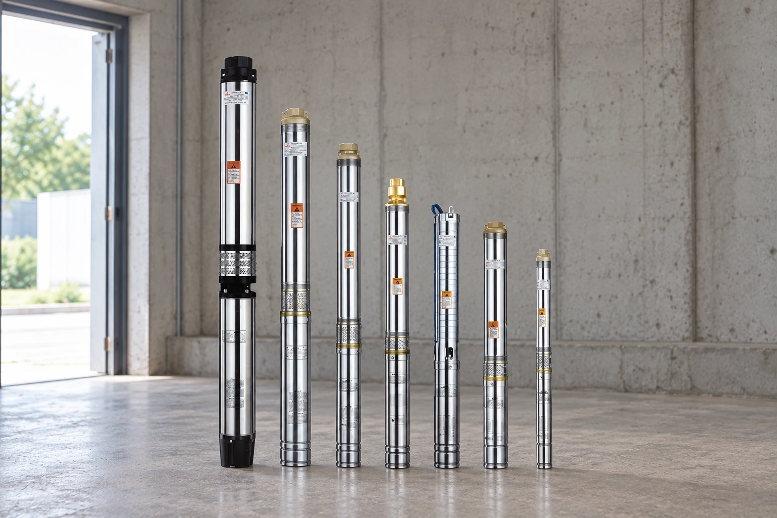 Pompe BorraPumps QJ pour puits profonds à usage irriguant — configuration illustratrice