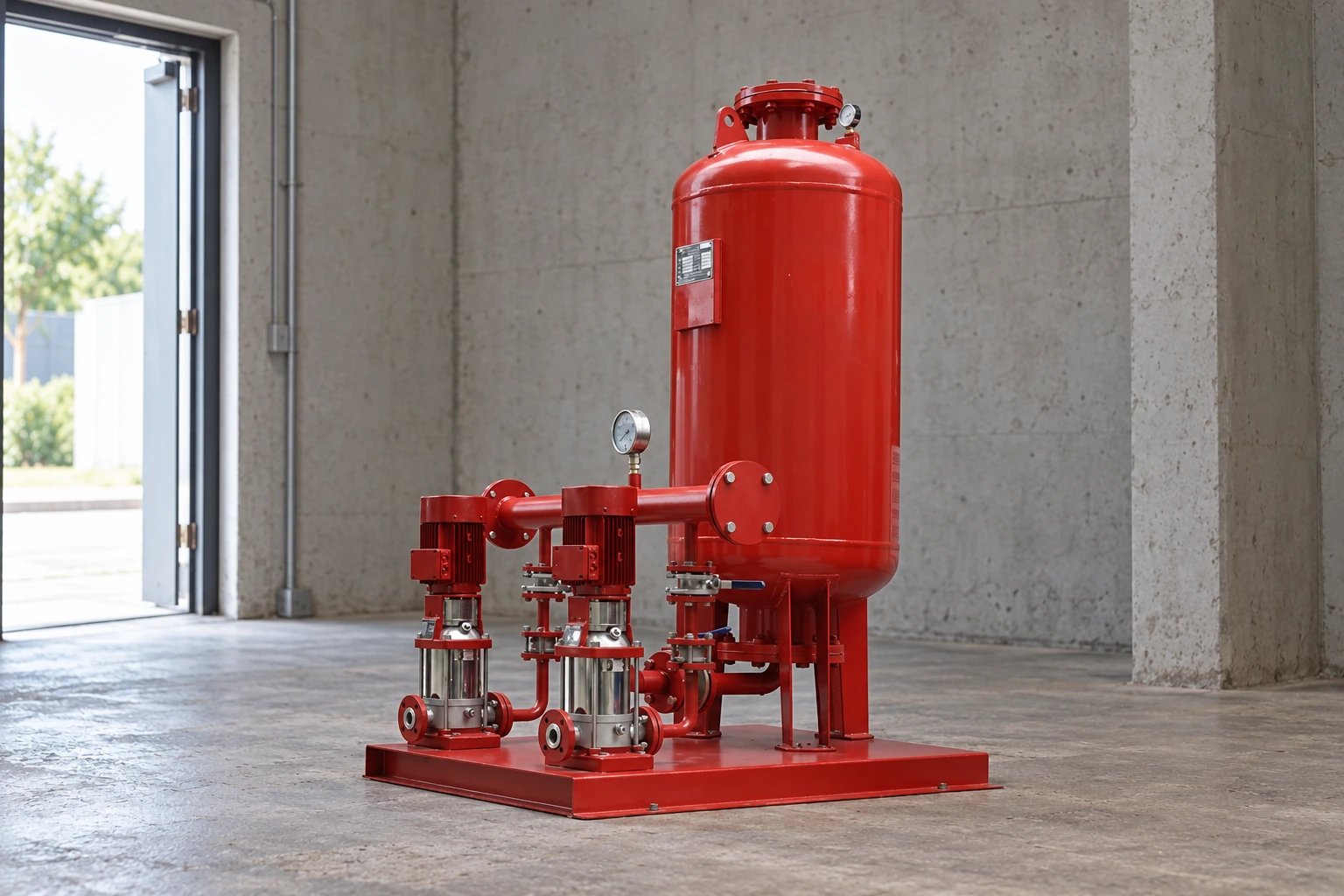 Equipo de suministro de agua BorraPumps Booster Regulator — configuración ilustrativa