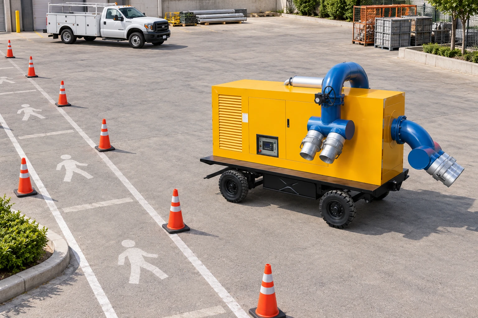 Reference CHWY pump parked with a separated pedestrian access corridor